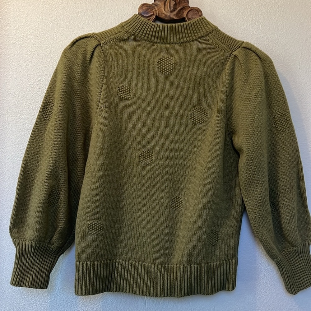 Madewell Dotted Eaton Puff-Sleeve Pullover Sweater in Cotton-Merino Yarn - Picture 4 of 4